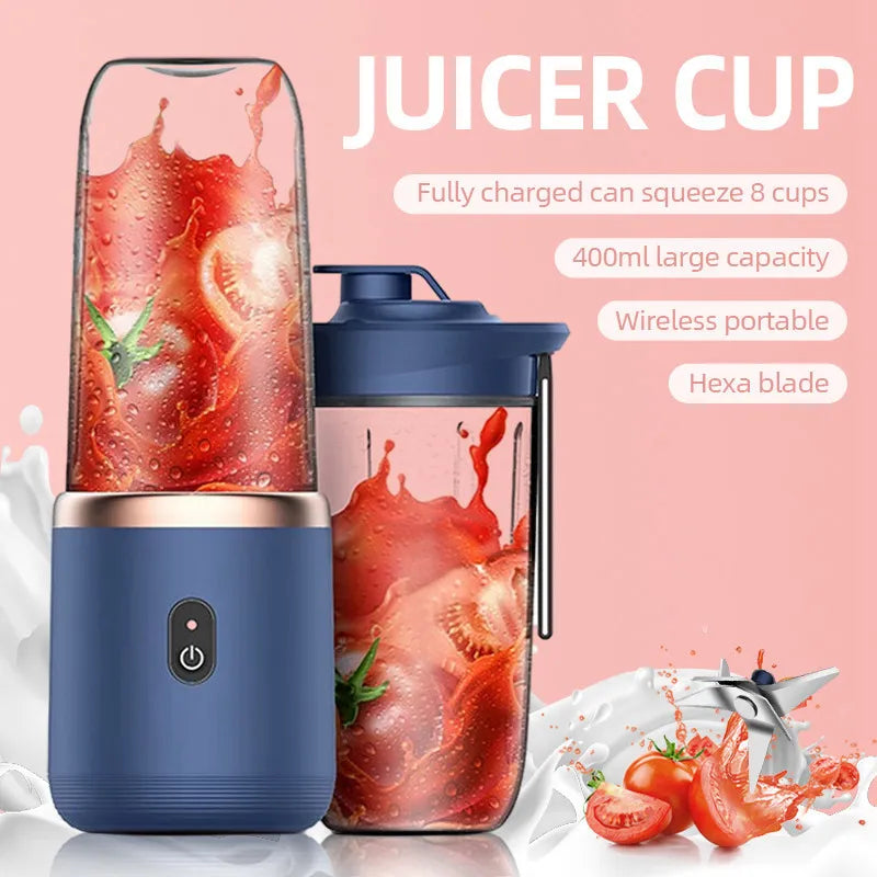 Electric handheld blender bottle 6 blades Multifunction juice blender Fresh juice blender Smoothie blender Ice CrushCup Food pro