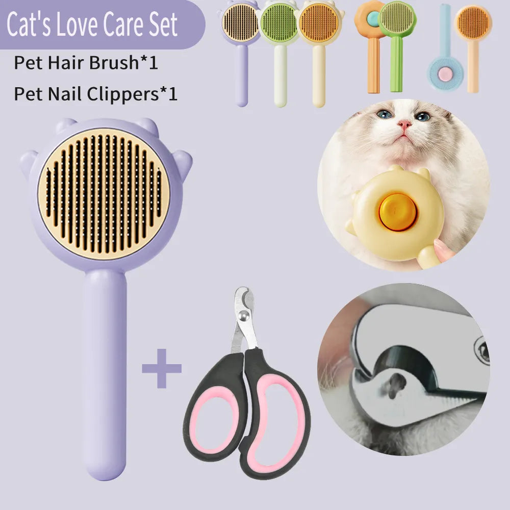 Cat Comb Massage Pet Magic Combs Hair Removal Cat and Dog Universal Needle Brush Pets Grooming Cleaning  Remove Supply Care Set